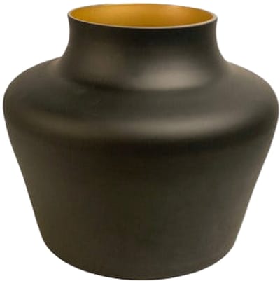 Viv! Home Luxuries Vaas - glas - zwart goud - 22cm - topkwaliteit