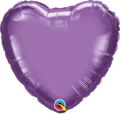 Folieballon Hart Paars Chroom - 45cm