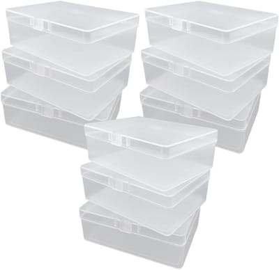 Set van 9 Opbergdozen met Deksel, Transparante Plastic Dozen voor Sieraden en Kleine Voorwerpen (10 x 6,8 x 3,2 cm) - Ideaal voor Organisatie en Opslag