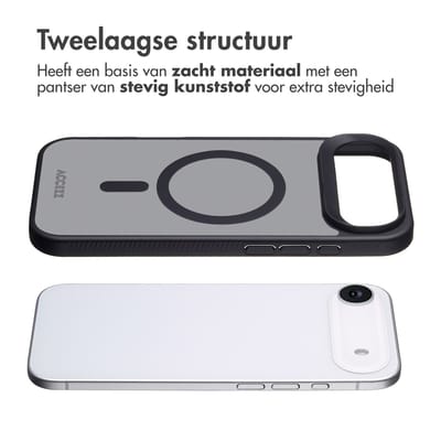 Accezz Hoesje - Geschikt voor Apple iPhone 17 Air - Frosted Backcover geschikt voor MagSafe - Zwart