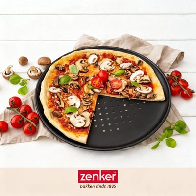 Set van 2 pizzaplaten 32 cm en een pizzasnijder Zenker Special Countries