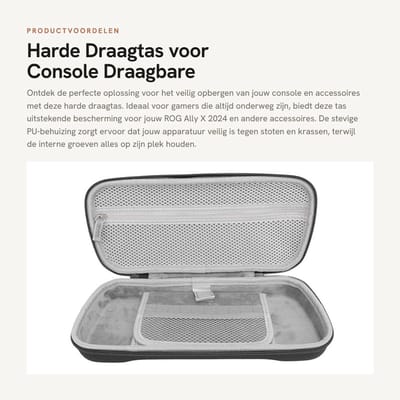 Dailygoods- Draagtas Harde Behuizing - Draagbare Opbergtas - Console Accessoires - Meervoudige Opslag - Kaartopslagsleuf - Compatibel met ROG Ally X 2024