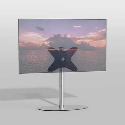 Cavus TV Vloerstatief ELLIPS 80 – geborsteld RVS - hoogte 80cm - VESA 400x300