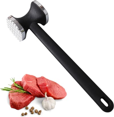 Livano Vleeshamer - Vleesvermalser - Vleespletter - Vleesklopper - Kip - Rund - Varken - Bbq Accesoires - Meat Hammer - Zilver