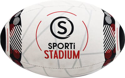 Teamswear Stadium (Size 5) Rugbybal - Wit / Rood | Maat: S.5