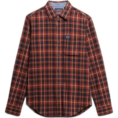 Superdry Overhemd L S Cotton Lumberjack Shirt M4011017a Logger Chek Orange Mannen Maat - M