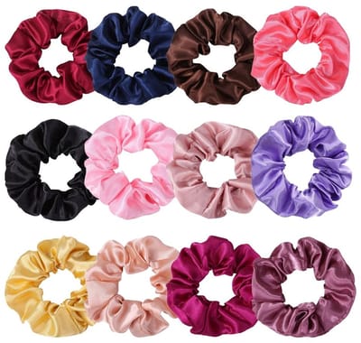 Dailygoods- Haarbanden 12 Stuks - Elastische Haarbanden - Kroespreventie - Zachte Paardenstaarthouders - Haaraccessoires Dames - Hoge Kwaliteit Stof - Scrunchies