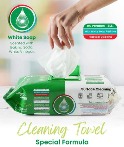 Cleanizi Schoonmaakdoekjes - Met Witte Zeep - 3 Pak x 100 Stuks - Extra Groot & Dik - Streeploos Schoon - Frisse Geur - 0% Parabenen - Multifunctioneel