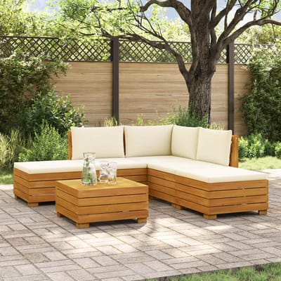 vidaXL - 6 - st - Buiten - bank - set - Massief - Acacia - Hout - Bruin