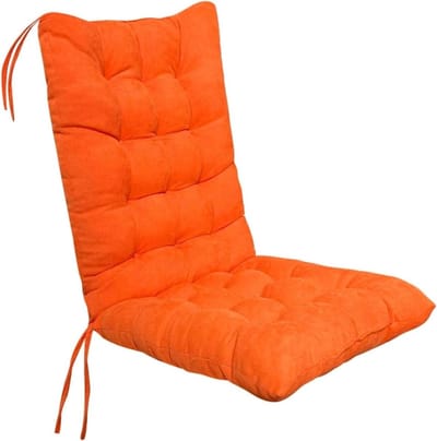 Stoelkussen - Loungekussen Rugleuning - Buiten Ontspannen - Met Bevestigingsbanden - 45x100cm - Oranje