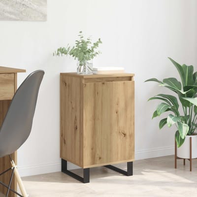 vidaXL - Dressoir - Artisan - Eiken - 40 - x - 35 - x - 70 - cm - Bewerkt - hout