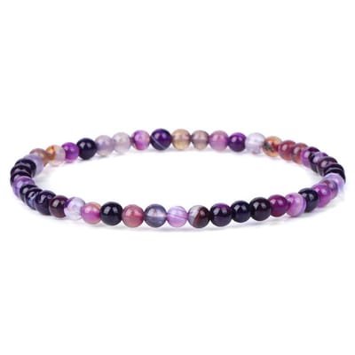 Bixorp Gems Heide Agaat Edelstenen Armband 4mm - Edelsteen Kralenarmband - Spiritueel Cadeau - 18cm