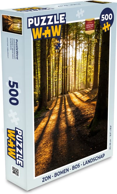Puzzel Zon - Bomen - Bos - Landschap - Natuur - Legpuzzel - Puzzel 500 stukjes