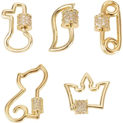 Dailygoods - Set van 5 Kitten Kroon Karabijnhaken voor Sieraden en Handwerk