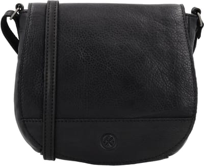 Hide & Stitches Paint Rock Schoudertas - Crossbody - Overslag - Leer - Leren Dames Tas - Zwart