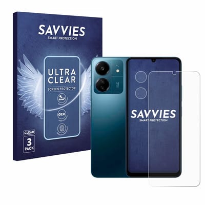 Savvies - Screenprotector voor Xiaomi Redmi 13C (Voor+Camera) - Folie Beschermfolie transparant 6 Stuks