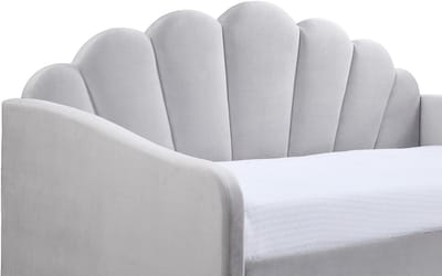 Vente-unique Bedbankje fluweel lichtgrijs 90 x 190 cm