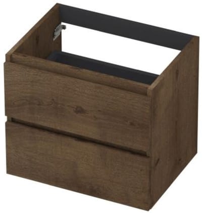 INK - Onderkast 2L Greeploos Houten Keerlijst Fineer - 600x450x520 Mm - Chocolate Fineer