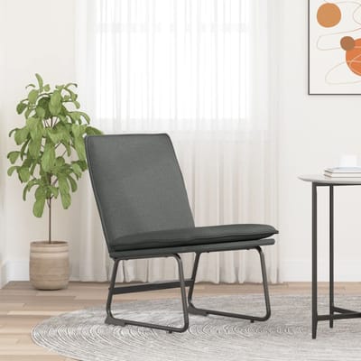 vidaXL - Loungestoel - 52x75x76 - cm - stof - donkergrijs