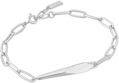 Ania Haie AH B053-03H Polished Punk Dames Armband - Schakelarmband - Sieraad - Zilver - 925 Zilver - Anker - 6 mm breed - 18.5 cm lang