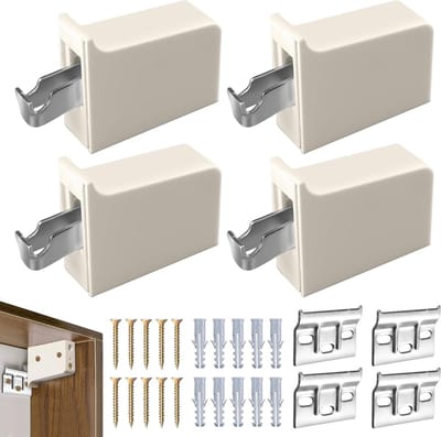 EGoods - Set van 4 Universele Keukenkast Ophangbeugels met Montagerails - Wit - Draagvermogen 100 kg