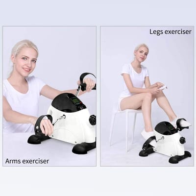 Pedaaltrainer - Mini-fiets Beenpedalen - Oefenen aan bureau - Draagbaar ontwerp - 4 kg - Zwart