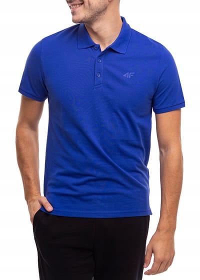 4F Poloshirt Heren - Blauw - Katoen - Maat S