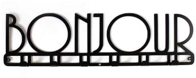 Decorizzly - Metalen Wandschrob Bonjour - 500mm - 6 Haken - Stijlvol en Functioneel