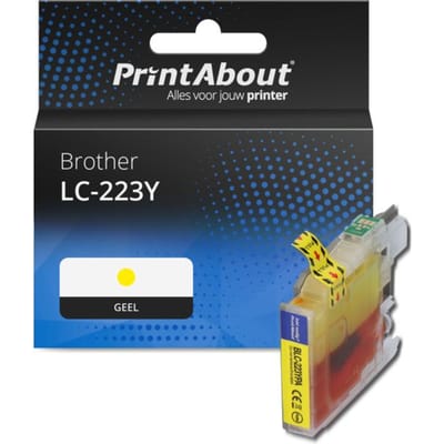 PrintAbout huismerk Inktcartridge LC-223Y Geel Geschikt voor Brother