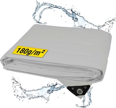 Horizont Ultra Sterk Afdekzeil - 4 x 8 m – 180 g/m² – Grijs - Weerbestendig, Waterdicht & UV-beschermd – Stevig Zeil voor Buiten Meubels, Aanhanger, Houtopslag of Zwembad – Grondzeil - Autohoes