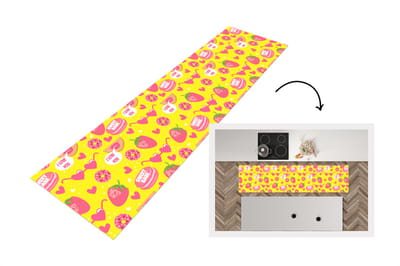 Keukenloper - Loper keuken - Eten - Patroon - Roze - 200x50 cm - Keukenloper vinyl