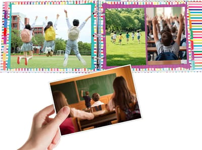 Herinneringsalbum Schoolkinderen - Fotoalbum Kleuterschool - Herinneringen Bewaren - Aanpasbaar Opbergontwerp - 36 x 25.5 cm - Multicolor