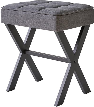 Ibenzoa® Stijlvolle multifunctionele kruk met comfortabele X-poten en linnen zitting