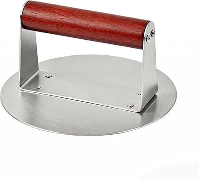 SnelShoppen - Roestvrij Stalen Hamburgerpers 16 cm - Handmatige Vleespers voor Barbecue, Grillplaat, Perfect voor Hamburgers, Schnitzels, Tofu en Pann