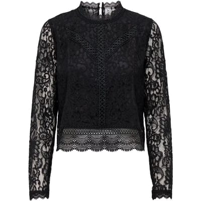 ONLY ONLNEW KARO LS LACE TOP WVN Dames Top - Maat XS