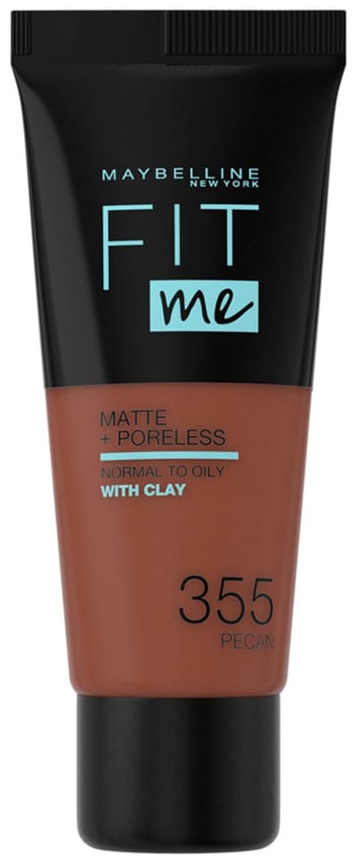 Maybelline New York - Fit Me Matte + Poreless Foundation - 355 Pecan - Medium Dekkende Foundation met Matte Finish voor de Normale tot Vette Huid - 30 ml