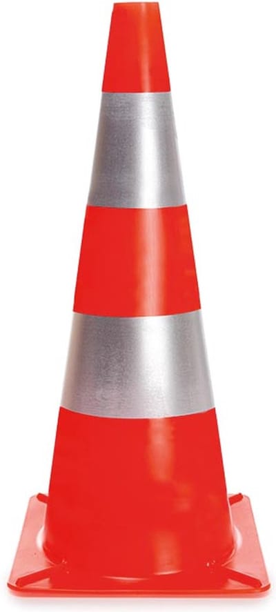 Perel Afzetkegel/pylon met 2 reflecterende stroken, recreatief gebruik, 50 cm