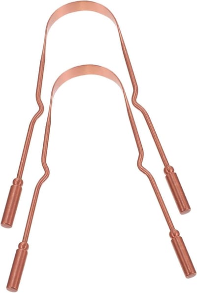 Koperen Tongschraper - Tongreiniger Mondverzorging - Frisse Adem - U-Vorm Ergonomisch - 13 cm - Goud