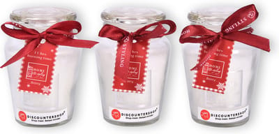 Luxe Geurkaarsen Gift Set - Set van 3 Geurkaarsen in Glas (Vanilla Geur) - Voor Binnen - Huishouden - Wit - Brandtijd 11 uur - Afmetingen: 4.5cm x 7.5cm x 8.2cm
