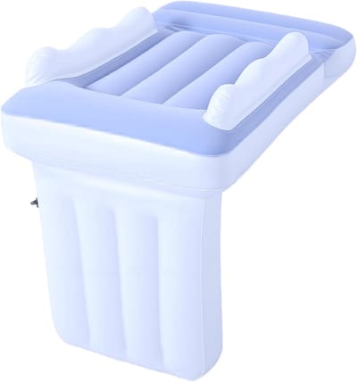 Vliegtuigbed Peuter - Luchtbed Kinderen - Comfortabel Reizen - Veilig & Draagbaar - Opblaasbaar - Blauw