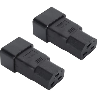 2 stuks IEC320 C20 naar IEC320 C21 Stroomadapter Professionele Plug and Play C20 naar C21 Stroomstekkeradapter voor UPS-voeding PDU black