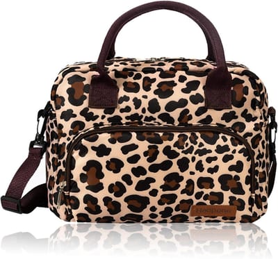 Thijox - Geïsoleerde Koeltas Grote Lunchtas Geïsoleerde Leo Tas Cool Bag Shopper Dames 12L Capaciteit Leopard Design Opvouwbare Lunchbox Voor Vrouwen