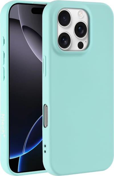 Hoesje Geschikt voor iPhone 16 Pro – Zacht siliconen liquid backcover – Mint Groen