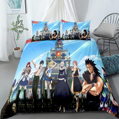 Anime Fairy Tails Kinder Beddengoed Set King Queen Double Full Twin Eenpersoons Maat egel Bedlinnen Set 200x230cm
