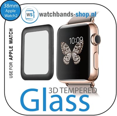 Screenprotector - Apple Watch 38mm - zwart - 3D gehard glas