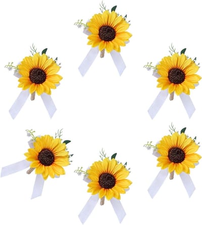 Bruiloft Corsages - Polsbloemen - Feestelijke Decoratie - Zijden Bloemen - 6 Stuks - Twee Keuzes