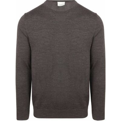 Profuomo Pullover Merinowol Donkerbruin - Maat XXL - Heren