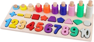 Houten Puzzel - Vormensorteerder - Leren Tellen - Ontwikkelt Motoriek - 31.6 cm - Multicolor