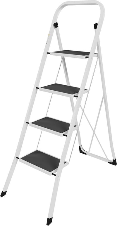 Huishoudtrap 4 Treden - Keukentrap - Inklapbaar - Antislip - Extra Stevig - praktisch gebruik