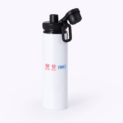 Hacebo® - Varkens met eigen naam waterfles met draaidop zwart - Varken - dieren liefhebbers - leuke cadeau voor iemand die van houdt van biggen - verjaardagscadeau - kado - gift - water fles - 850ML